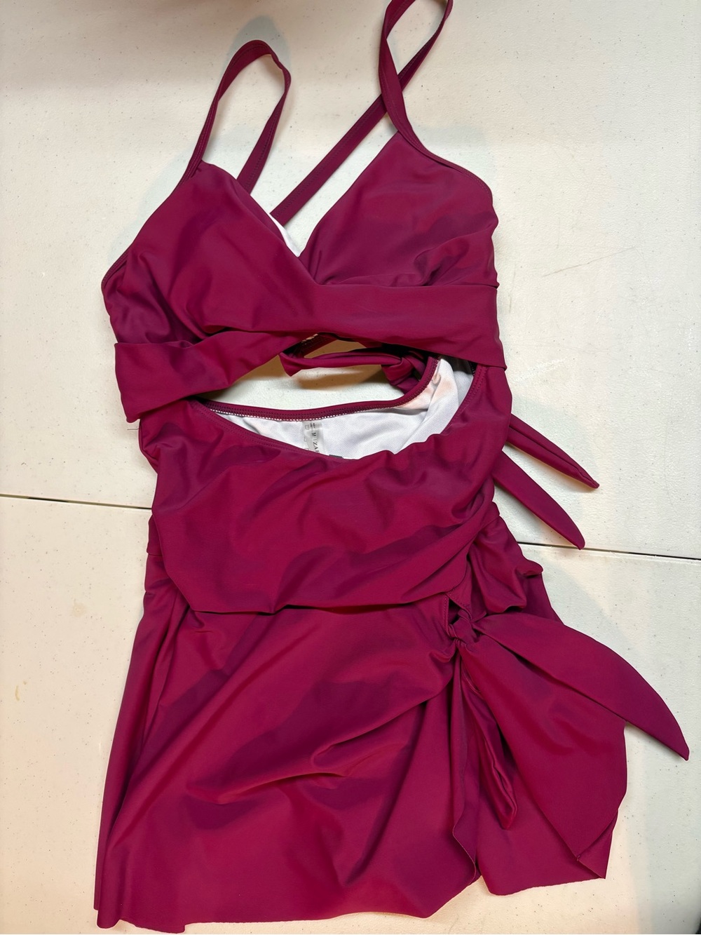 🆕 ZAFUL MEDIUM ✨ one piece cut out swimsuit maroon NWOT